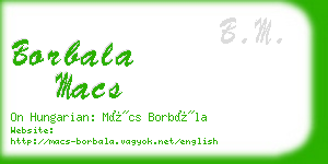 borbala macs business card